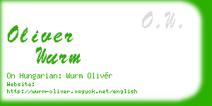 oliver wurm business card